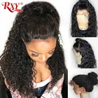 RXY 13x4 парик с крупными волнами фронта шнурка человеческих волос парики для черных женщин предварительно сорвал с волосами младенца бразильский парик фронта шнурка remy волос