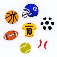 free shipping 1 pcs basketball tennis football rugby ball sports shoe charms blue protective helmet shoe decoration kid gifts