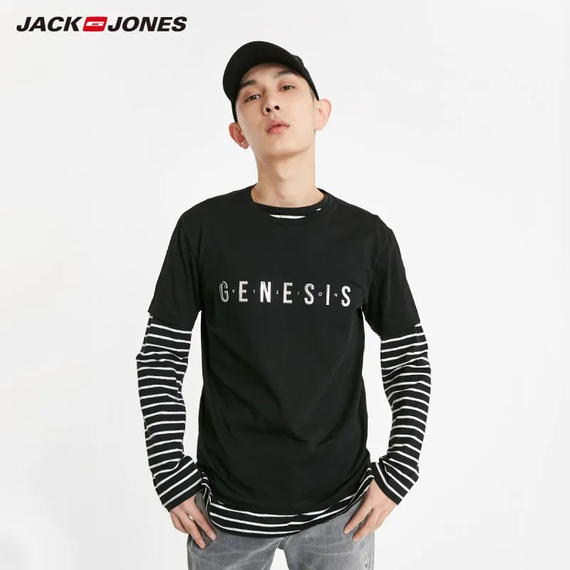 Мужская Светоотражающая футболка JackJones 100% хлопок с короткими рукавами и 3D