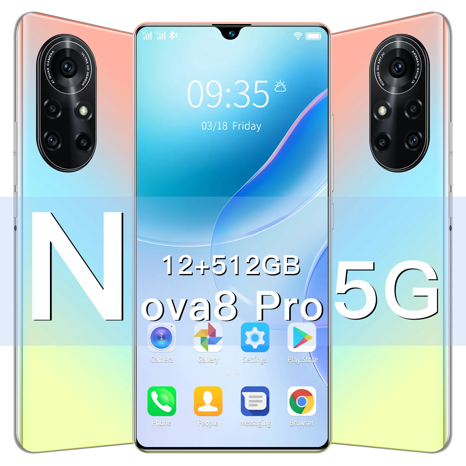 

Global Version 7.1" Full Screen Huawe Nova8 Pro 32MP+64MP MTK6595 6800mAh 8GB 256GB 10 Core Face ID Mobile Phone Smartphone 4G5G