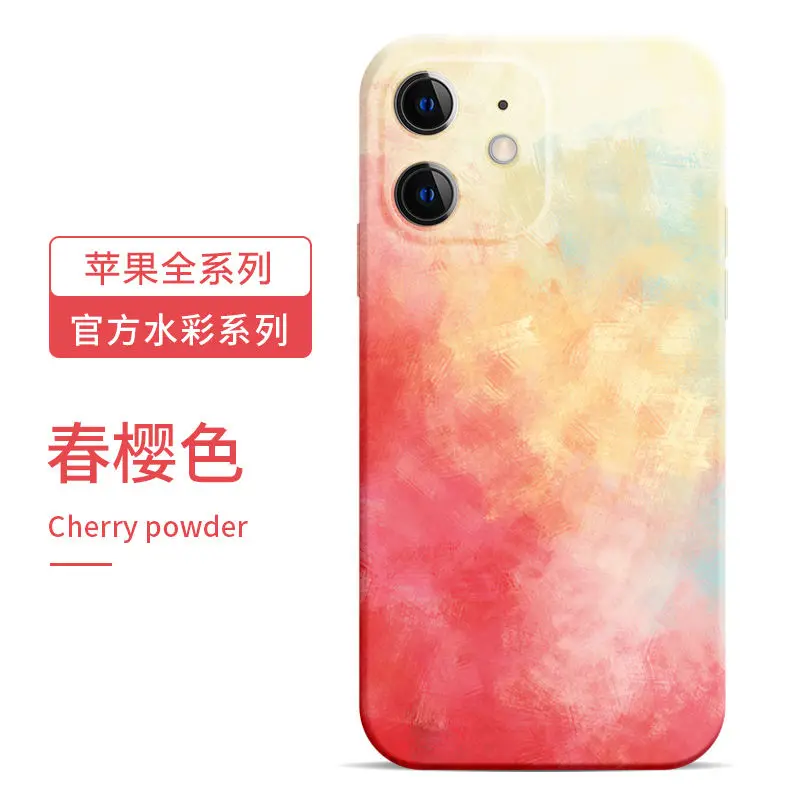 

Painting Liquid Silicone Case For iPhone 11 12 Pro Max Mini Full Protector Case For iPhone XS MAX XR X 7 8 PLUS Cover Cases