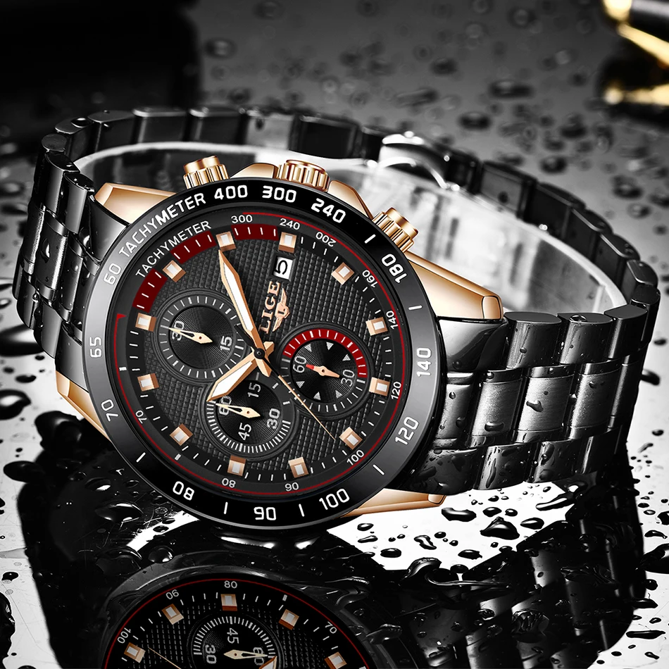 Relojes LIGE мужские часы Топ бренд класса люкс военные спортивные Кварцевые