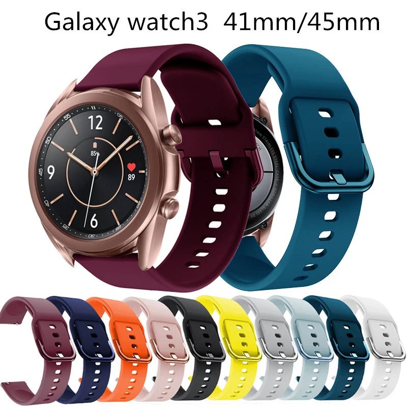

20mm 22mm Silicone sport watch band for samsung galaxy watch active 2 Strap for huawei watch gt 2e For Samsung gear s3 frontier