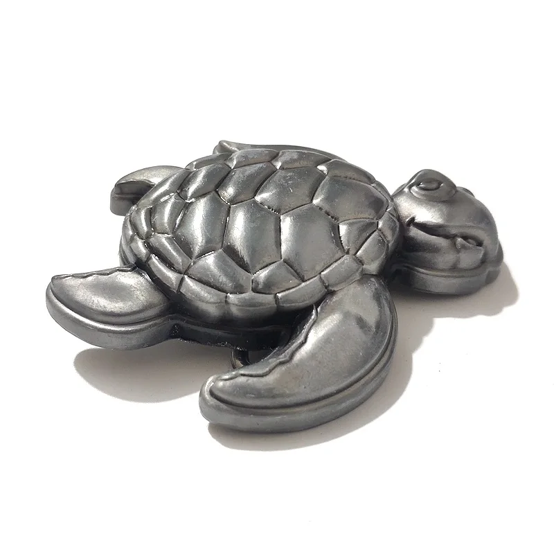 Мужская классическая пряжка для ремня в виде черепахи серебряного цвета