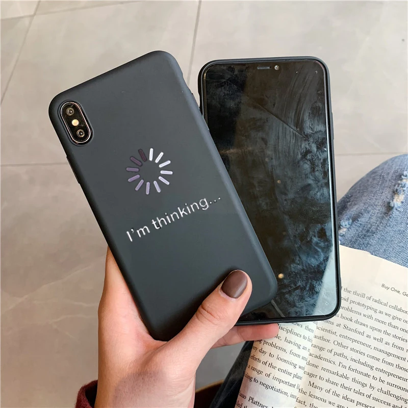 Простой Забавный мягкий чехол для телефона I am thinking iPhone 11 11Pro Max X XR XS 6 7 8 Plus