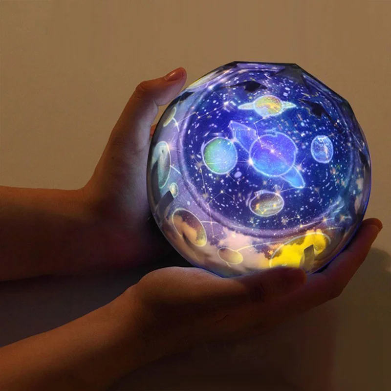 LED Night Light Starry Sky Magic Star Moon Cosmos Planet Projector Lamp Luminaria Colorful Rotate Flashing Kids Baby | Лампы и