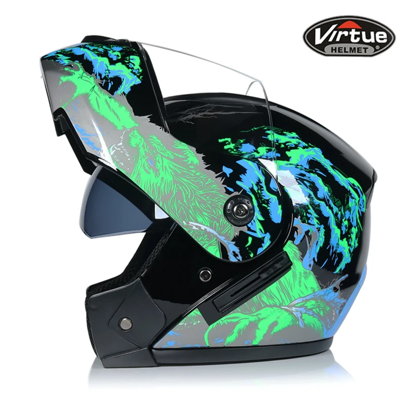Шлем casco capacetes с двойным объективом, мотоциклетный шлем, Полнолицевые Шлемы, горные гоночные шлемы - Цвет: e6
