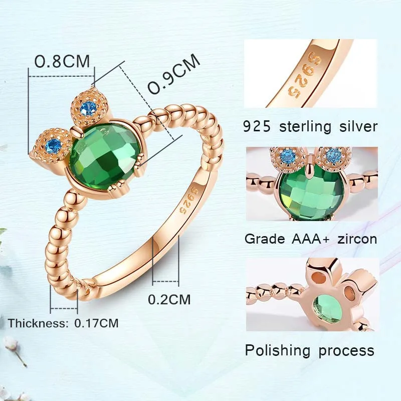 100% оригинальные кольца TONGSHE из искусственного серебра ювелирные изделия Сова