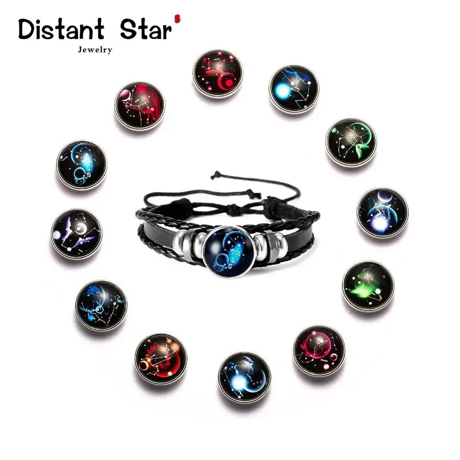 Мужской светящийся браслет с 12 созвездиями Leo Scorpio Козероги Девы Gemini Pisces taureus