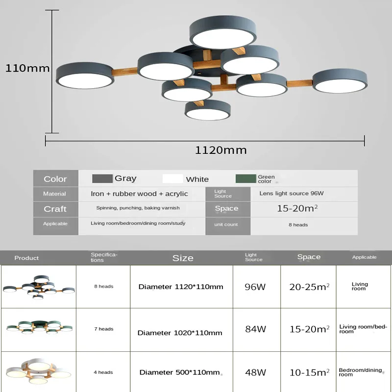 Современная светодиодная потолочная люстра из массива дерева лампа для спальни