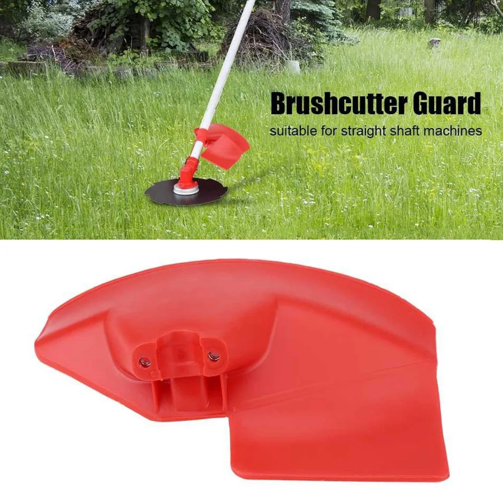 Red Protection Baffle Brush Cutter Guard Garden Tools Grass Trimmer Shield With Clamp Plate Easy Install For 26 28mm Dia. Shaft |