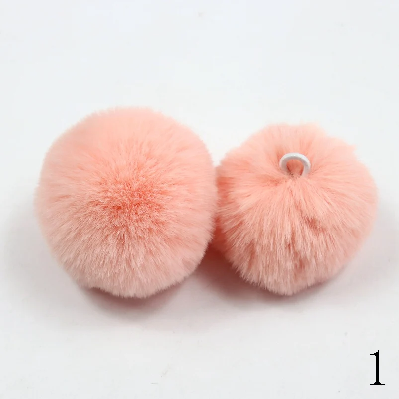 Помпон с помпонами помпон из натурального меха кролика Рекс плюш 6 см аксессуары