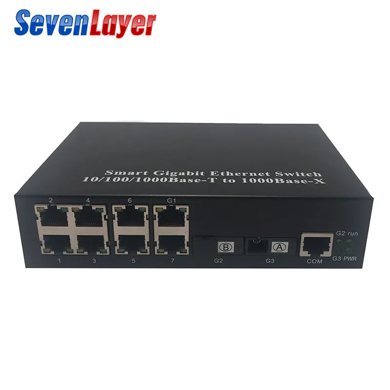 VLAN веб-Управление 8UTP и 2SC промышленный волоконный переключатель кольцевой режим 2