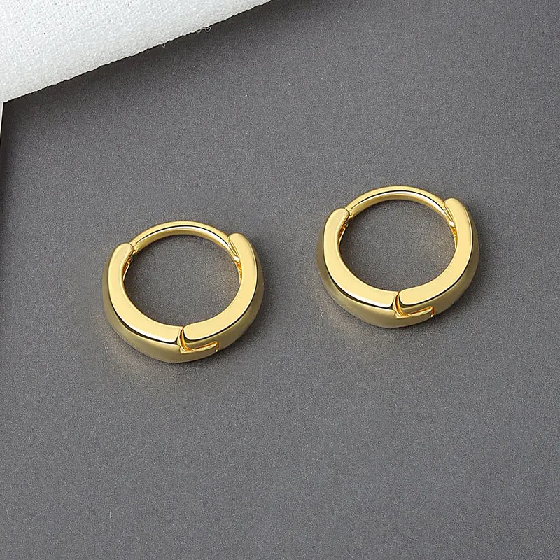 

925 Sterling Silver Circle Hoop Earrings for Women Gold Small Round Earring Fashion Classic Men Jewelry Wedding Party Gifts