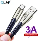 Кабель OLAF USB Type-C 3 м, 2 м, кабель для быстрой зарядки и передачи данных для Samsung S10, S9, Note9, oneplus, 7t, xiaomi mi9, Honor, LG, Sony, Type-c, с разъемом для зарядки