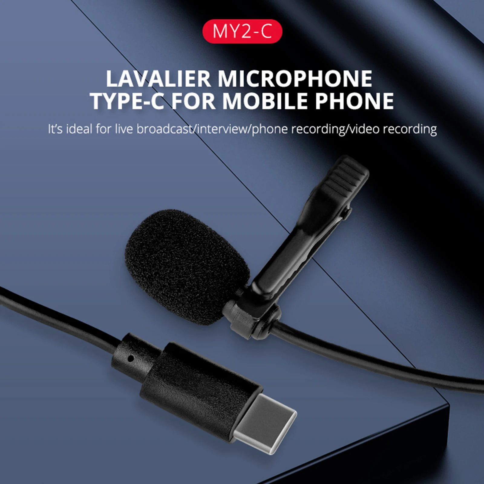 

1.5m USB C Lavalier Microphone Lapel Clip-on Mini Mic for Android Mobile Phone Mini Portable Microphone Condenser