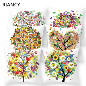 С рисунком бабочек и цветов декоративные подушки, Наволочки чехол для подушки из полиэстера подушка для дивана украшения мультипликационным мотивом 40902