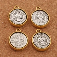 20 2x17mm saint st benedict medal cross spacer charm beads 40pcs zinc alloy and pendants l1694