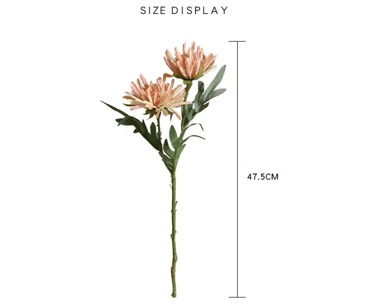 2 головки искусственная Хризантема цветы Шелковые Цветы Букет Красный Розовый