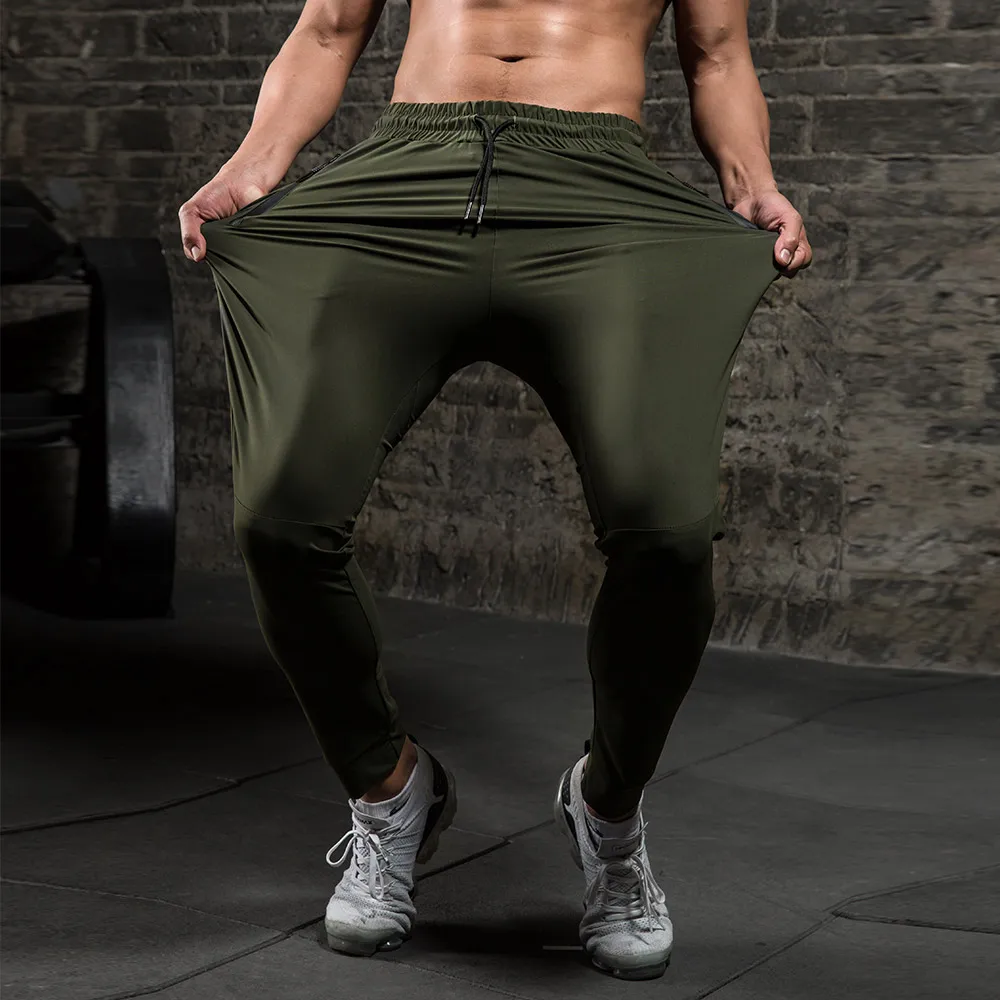 Осень Беговые брюки для фитнеса мужчин дышащая тренировочный спортивный костюм