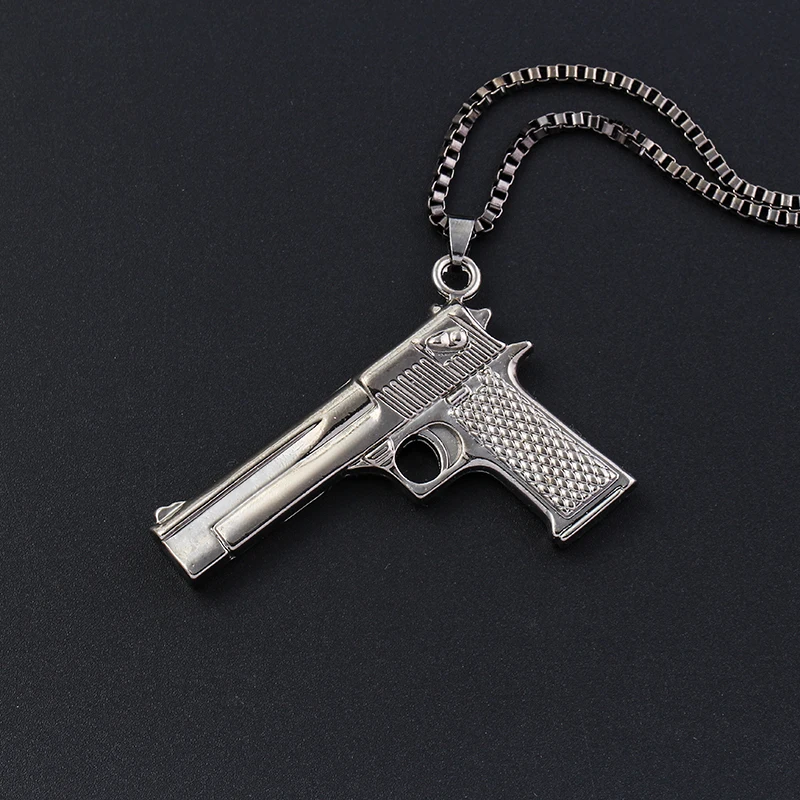 Модная бижутерия в стиле хип хоп ожерелья с подвесками виде пистолета ювелирные