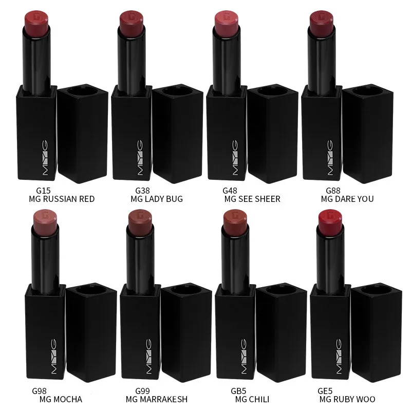 Magnet Black Tube Matte Lipstick Lip Glaze Mud Moisturizing Waterproof Long Lasting Sweat-proof Nude Red Lipsticks Makeup