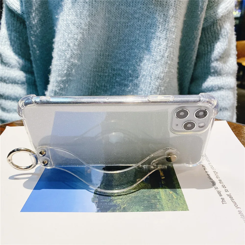 Роскошные блестящие чехлы для телефонов с ремешком на запястье iPhone 11 Pro X XS Max XR