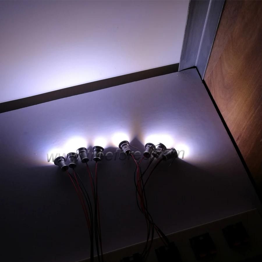 1W 12V dc D13mm мини светодиодный прожектор для лестницы для шкафа Deck Mirror кухонные потолочные точечные светильники CE