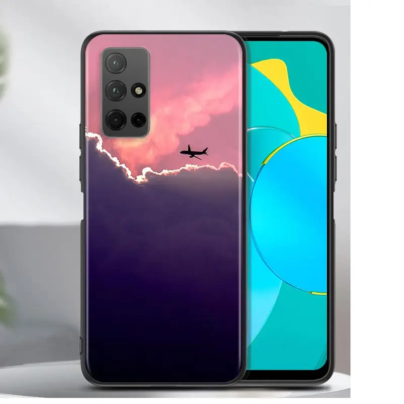 

Aircraft Sky For Huawei Honor 30 30S 30i 20 20S 20E 8S 8C 8X 8 7S 7A 7C Pro Plus Lite MAX Black Phone Case
