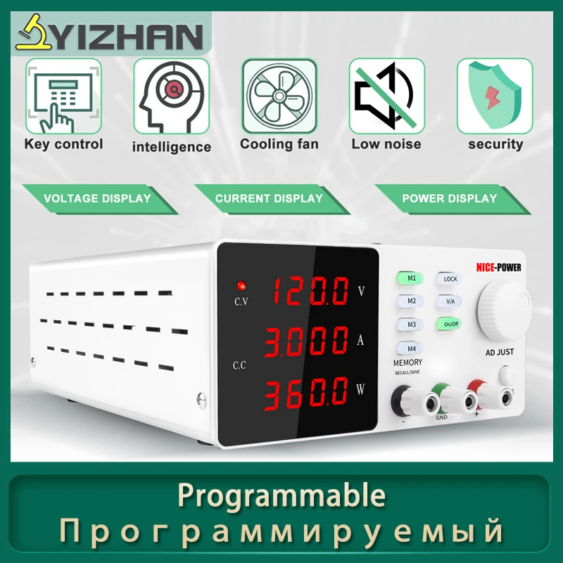 

Прецизионный Регулируемый цифровой программируемый лабораторный переключатель постоянного тока NICE-POWER 30 в 10 А с 4 цифрами, стабилизатор 110 В...