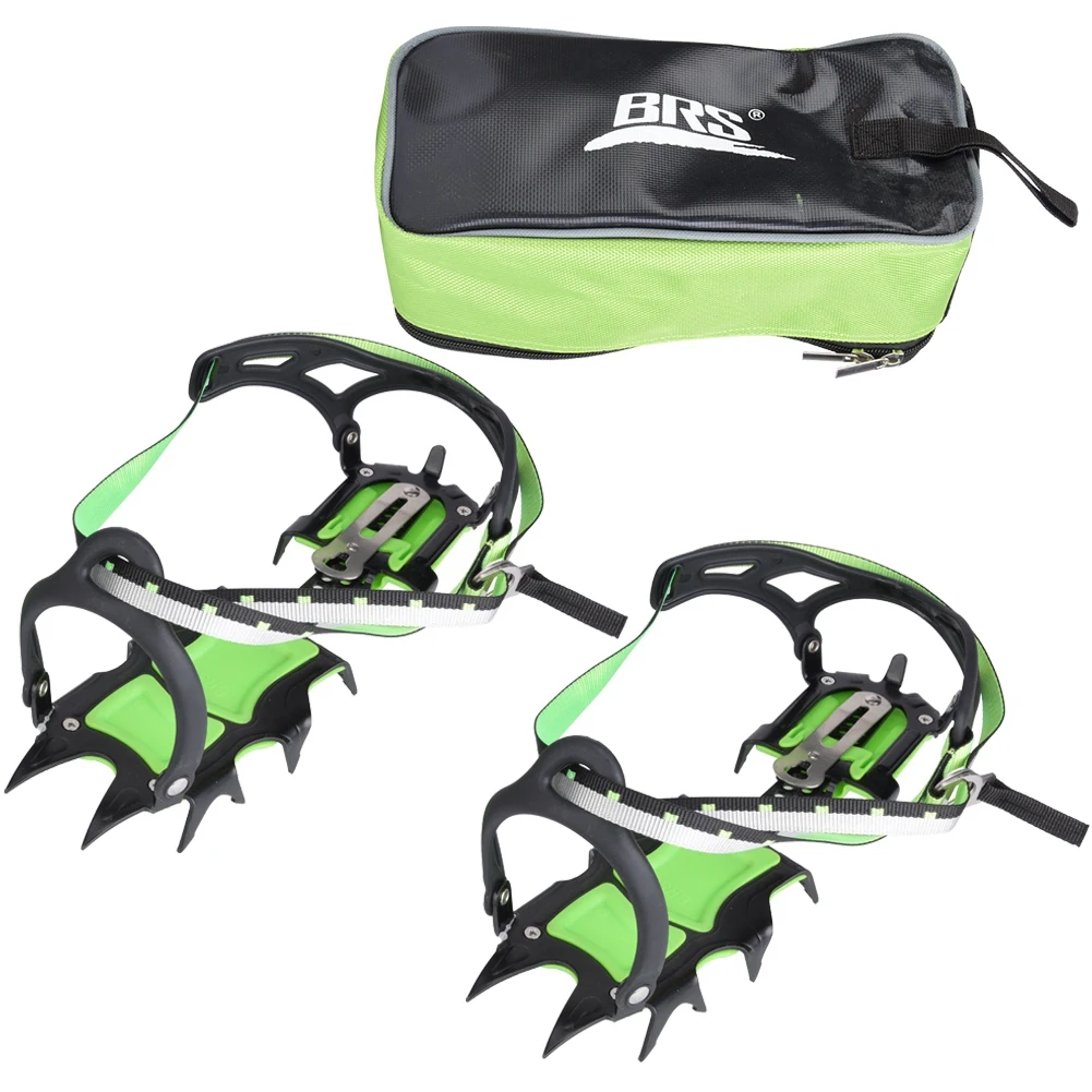 

1 Pair 14 Teeth Ice Crampons Anti Slip Shoe Grips Spikes Cleats for Outdoor Snow Hiking Climbing