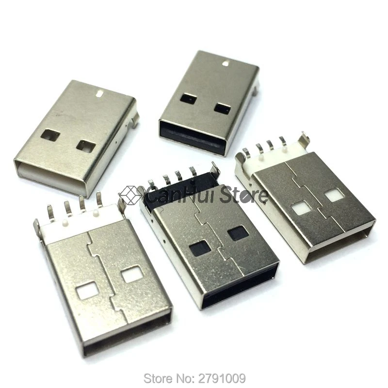 10 шт./лот USB 2 0 разъем типа A PCB 90 градусов/180 градусов SMT SMD / DIP AM 4 контактный