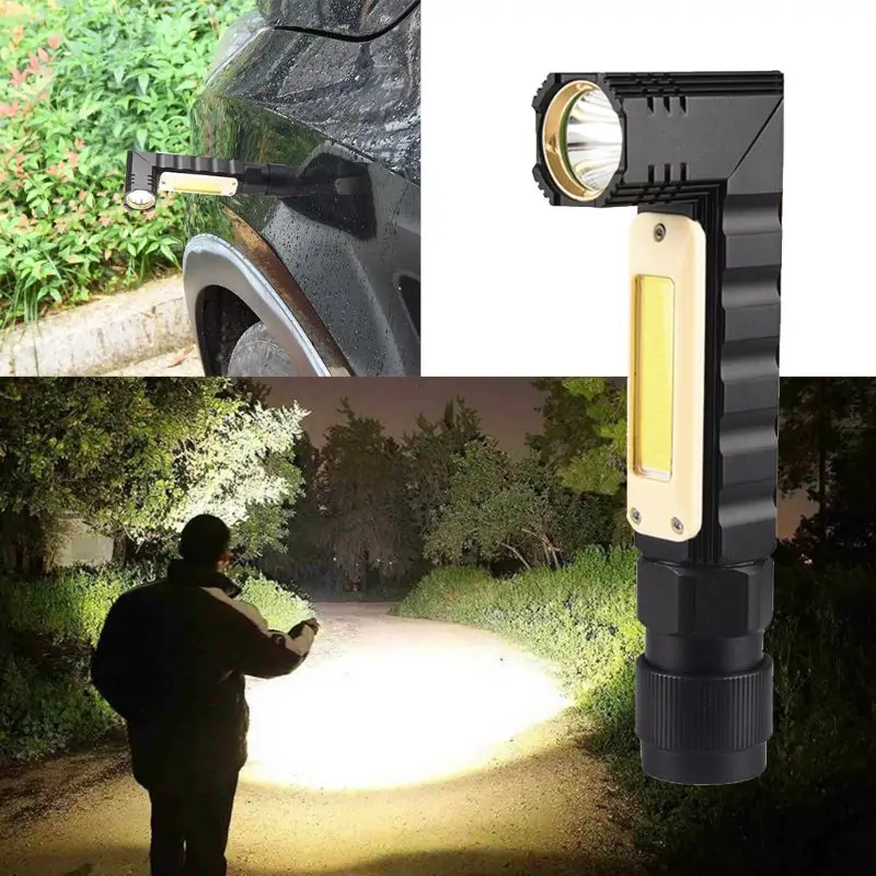 Портативный 90 ° угловой многофункциональный фонарик складной рабочий свет USB