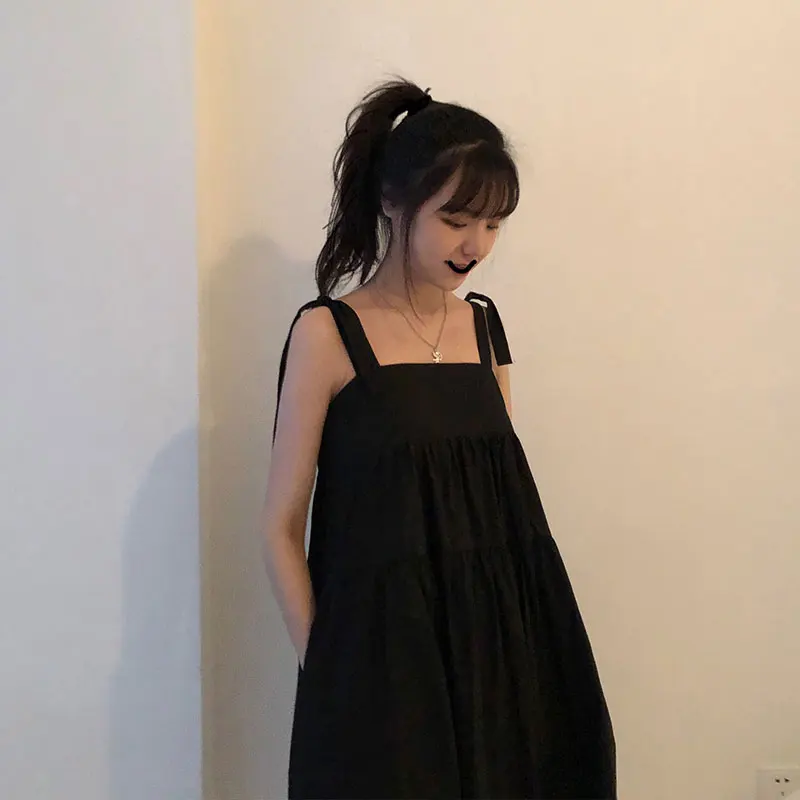 

Summer Plaid Suspender Dress for Female Students Sweet Small Dress Loose Korean Style Slimming 2021 New