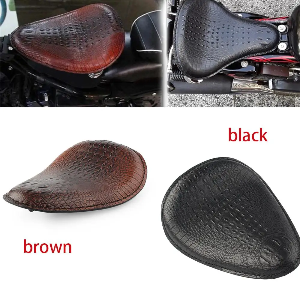 

Кожаное седло для Harley Touring Sportster XL 883 1200 Bobber Chopper в стиле ретро с коричневым/черным крокодиловым узором