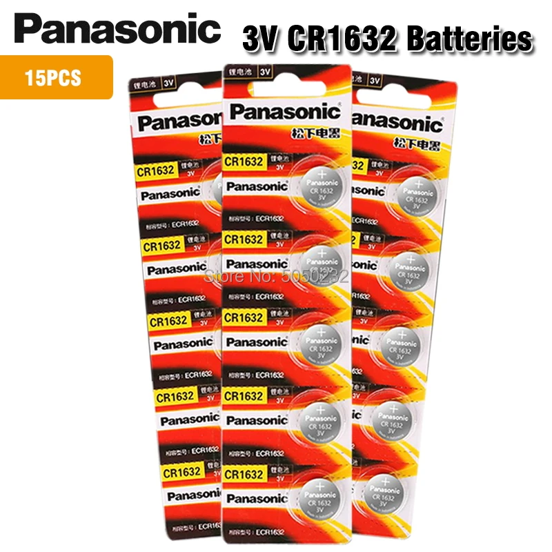 15 шт. оригинальный бренд Новый аккумулятор для PANASONIC cr1632 3v кнопочные батареи