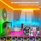 Светодиодная лента Rgb 5050, Светильники для комнаты Rgbww Rgbw, светильник с теплым белым светом для украшения спальни, лента для освещения 12 В постоянного тока