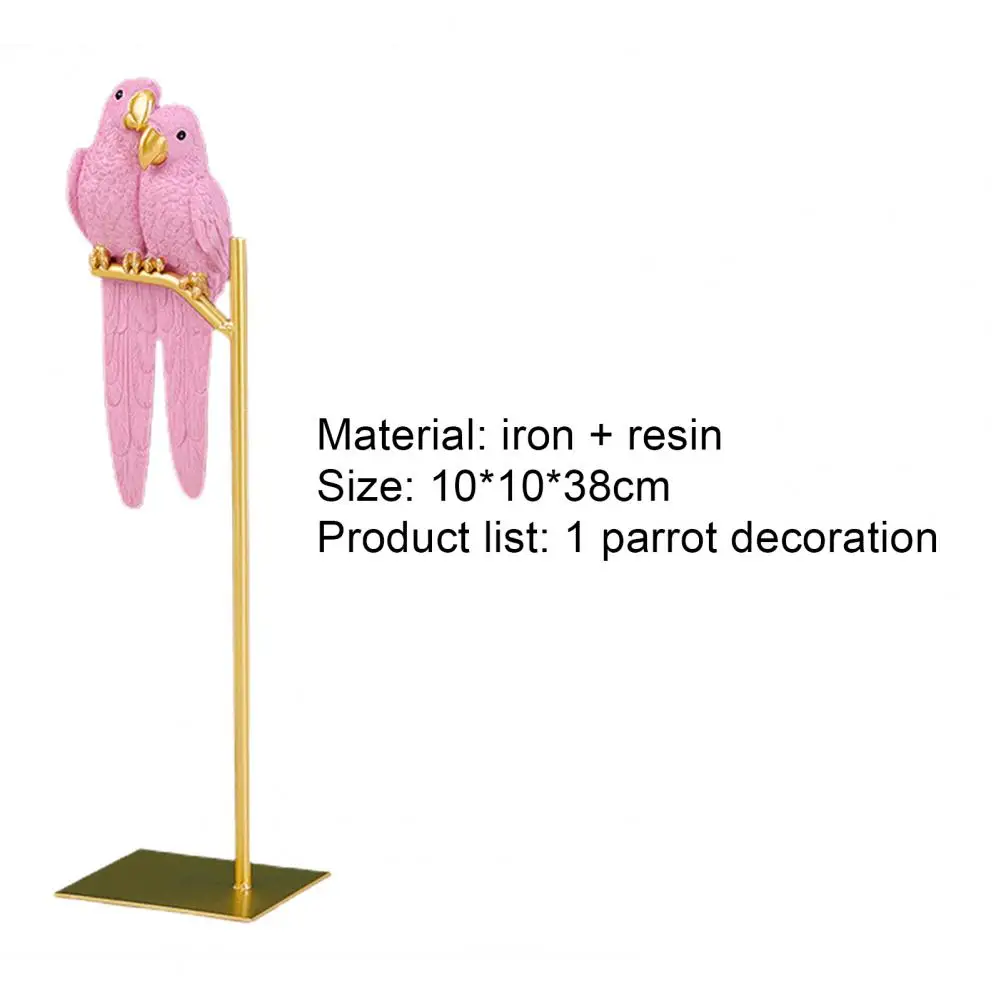 

Bird Ornament Multi-color Couple Parrot Design Delicate Realistic Parrot Resin Ornaments for Garden