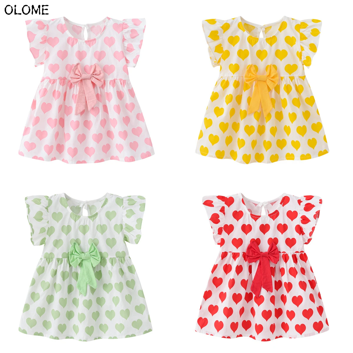 

OLOME Summer Short Sugar Baby Girls Dresses Casual Colorful Girls Skirts Hot Sale Floral Sleeveless Kid Girls Light Dresses