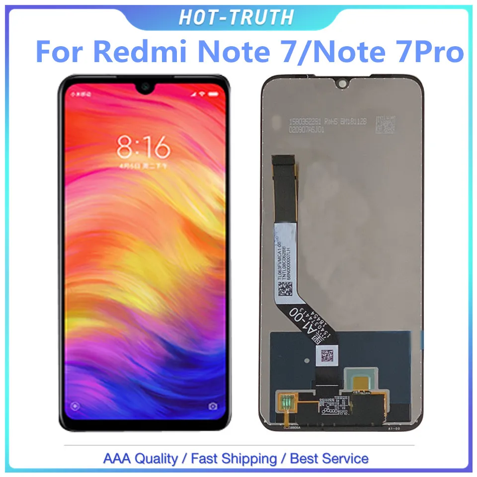 Высококачественный ЖК-дисплей для Xiaomi Redmi Note 7, сменный ЖК-экран для Redmi Note7 Pro, сенсорный ЖК-экран M1901F7G+ рамка