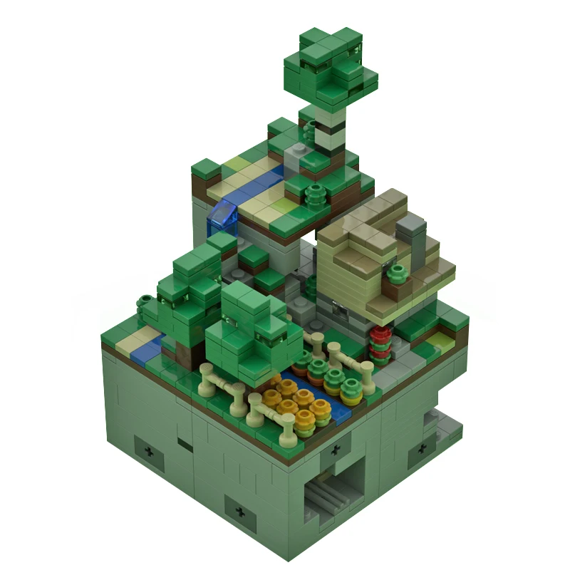 Деревянные горы MOC World Game (масштаб 1:125) строительные блоки кирпичи растения дерево