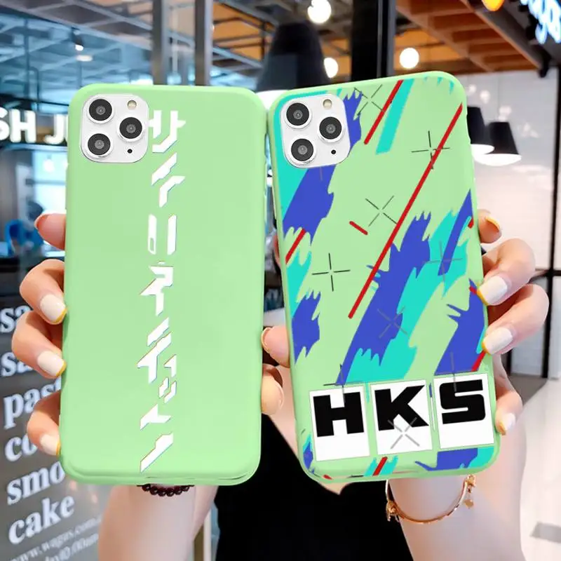 

HKS Japan AE86 Cool Phone Case For IPhone 6 6s 7 8 Plus X Xs Xr Xsmax 11 12 Pro Promax 12mini Candy Green Silicone Cover