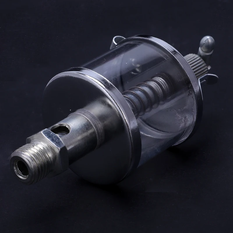 50mL Engine Machine Lubricator Oil Gravity Drip Feed Oiler Clear+Silver |