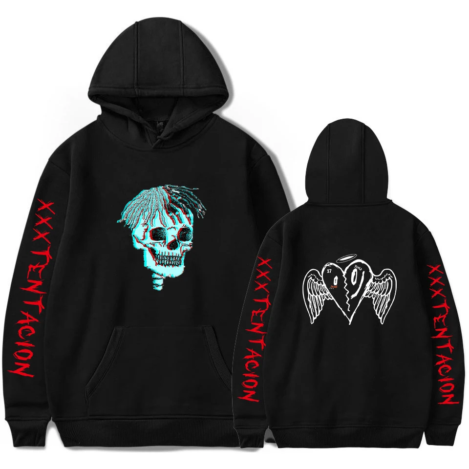 XXXTentacion Hoodies Men's Fashion Harajuku Vintage Hip Hop Streetwear Sweatshirt Rapper Plus Size Clothing | Мужская одежда
