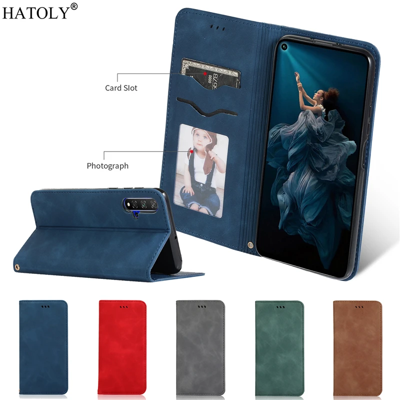 Чехол для Huawei Honor 20S роскошный кожаный магнитный флип чехол кошелек держатель