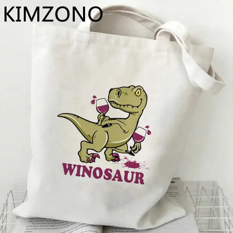 

Джутовая сумка для покупок с динозавром, многоразовая холщовая Сумочка для покупок, многоразовая сумка-тоут