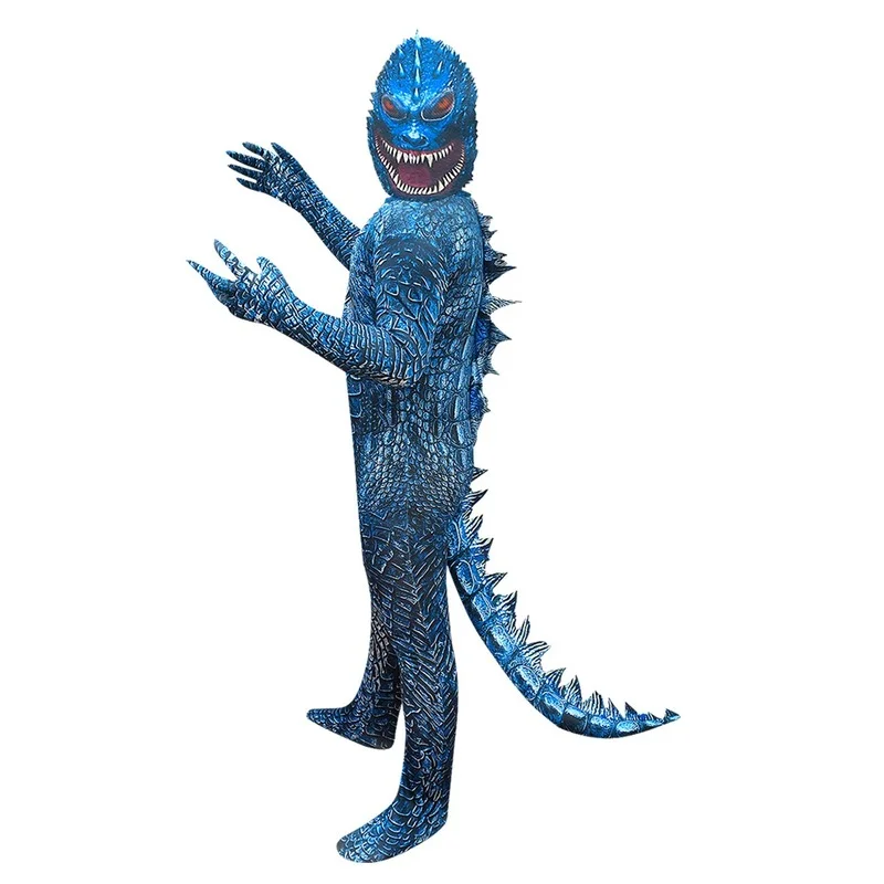 Костюм для мальчиков на Хэллоуин Godzillaa модный Индивидуальный костюм косплея