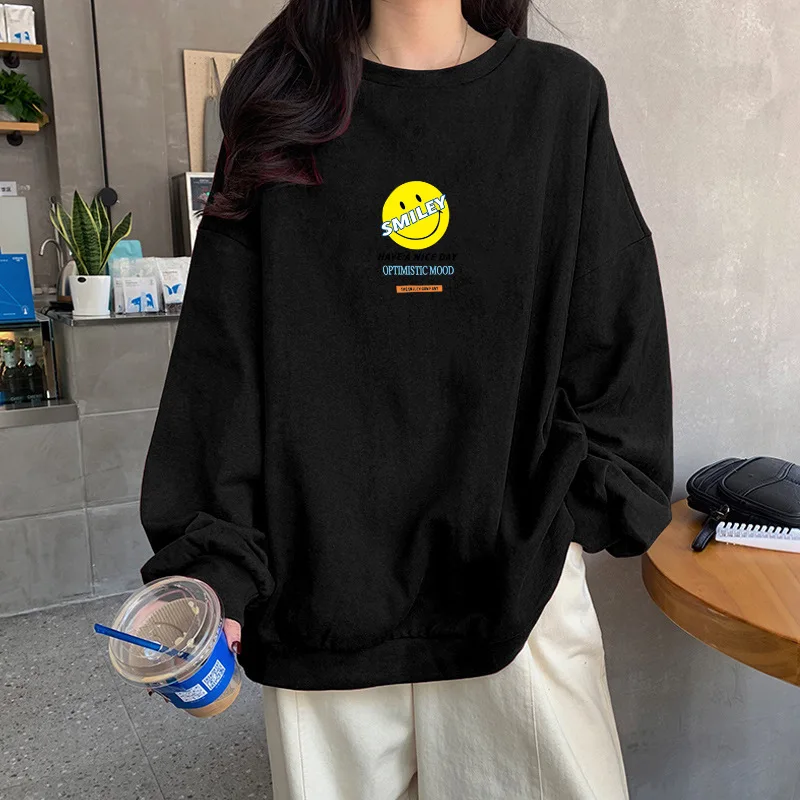 

2020 Korean Cartoon Anime Letters Women T Shirts Casual Loose Long Sleeve O-Neck Punk Tops Clothes Gothic tshirts T1870