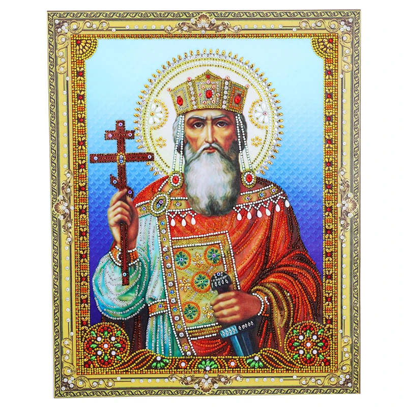 Полностью круглая картина из страз 5D сделай сам религиозный лидер 3D вышивка