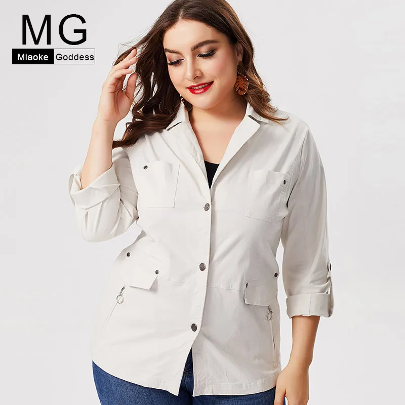 MG 2019 осень плюс размер Зимний женский s Тренч Модный офисный ветровка|Женские